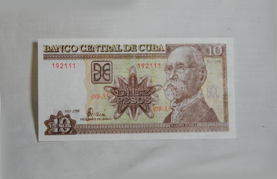 Billete de 10 Pesos de Cuba 1998