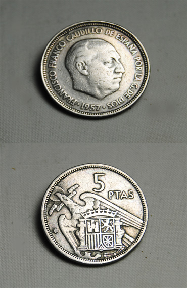 Moneda de 5 Pesetas de España 1957(68)