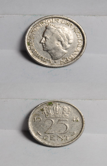 Moneda de 25 Centimos de Holanda 1948