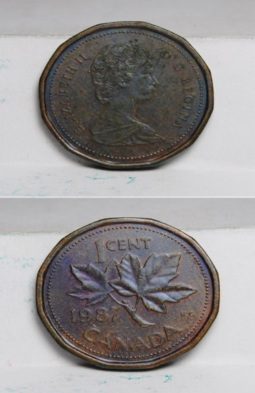 Moneda de 1 Centavo de Canada 1987
