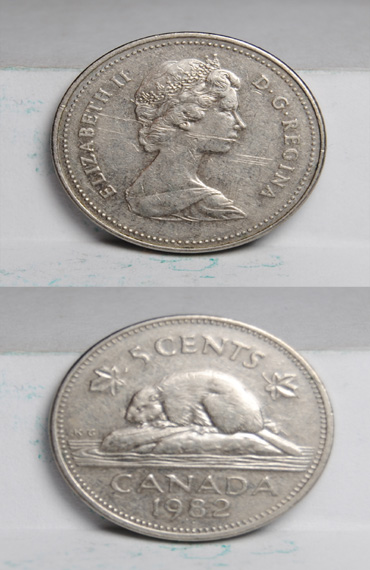 Moneda de 5 Centavos de Canada 1982
