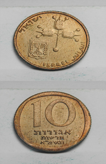 Moneda de 10 Nuevos Agorot de Israel 1981